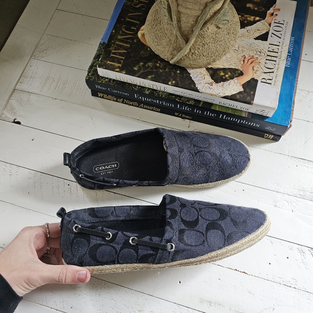 Coach Mellow Signature Jacquard Logo Espadrilles Flats